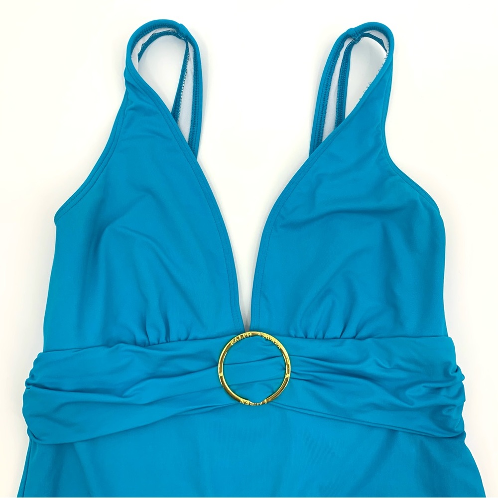LAUREN Ralph Lauren Turquoise One Piece Swimsuit | Size 14 - Picture 2 of 8